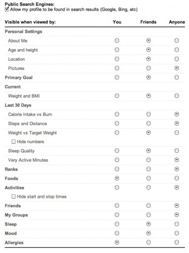 fitbit - Privacy Settings
