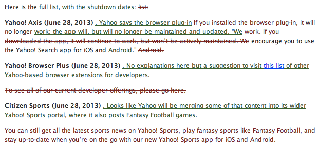 Article edits can be displayed in Newsblur