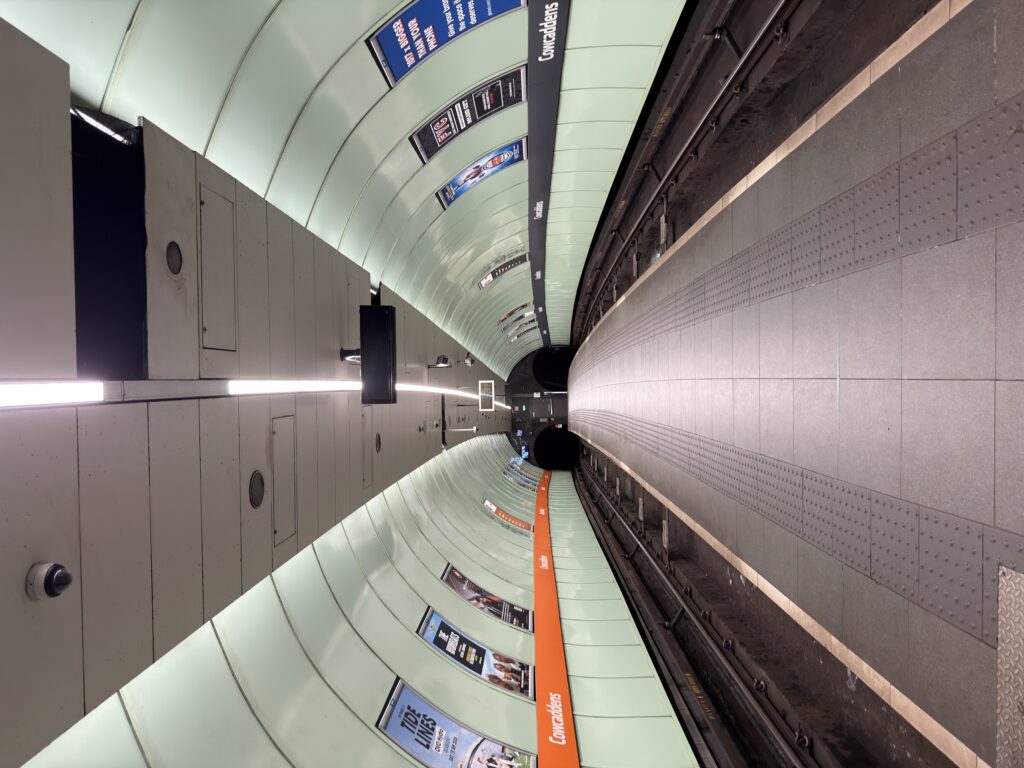 Empty underground station in Glasgow
